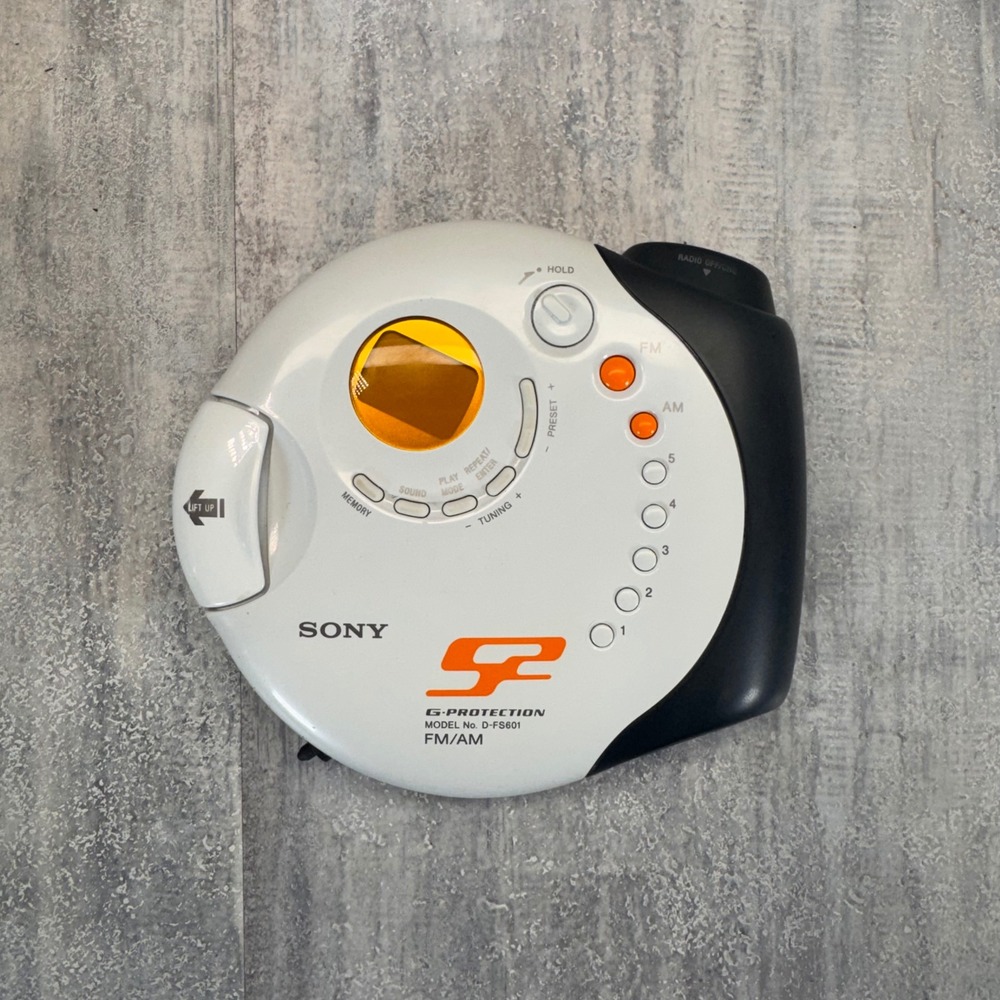 Sony S2 Sports Walkman D-FS601 Portable CD Player AM/FM/TV/Weather Radio TESTED